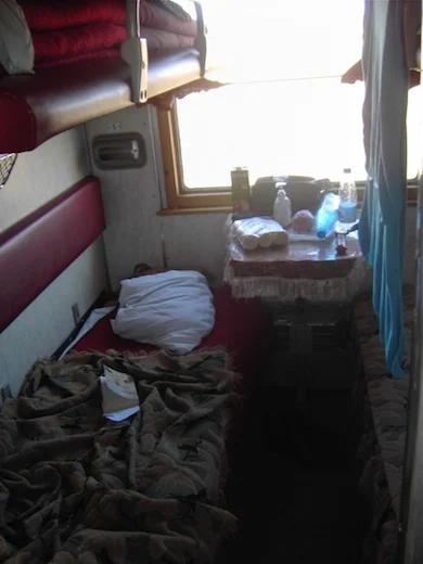 De 4-persoonscoupé op het eerste stuk tussen Moskou en Novosibirsk.