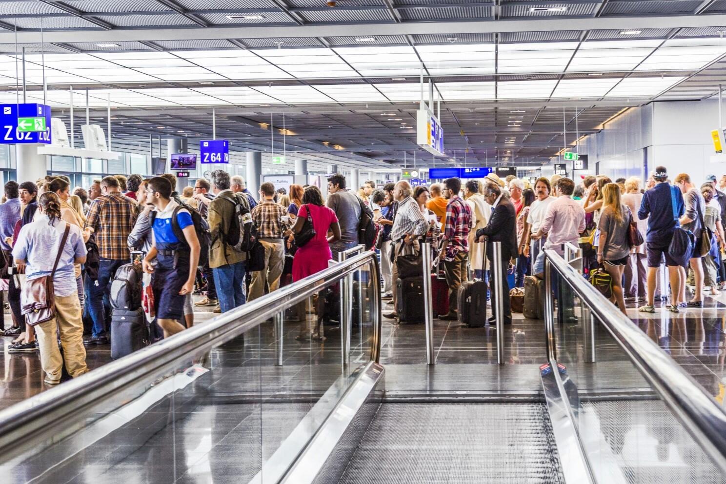 Drukte op airport