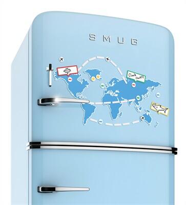 Magnetische koelkast wereldkaart