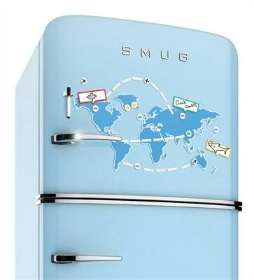 Magnetische koelkast wereldkaart