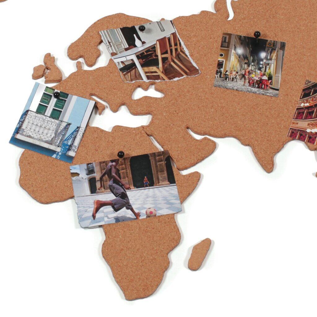 Wereldkaart prikbord