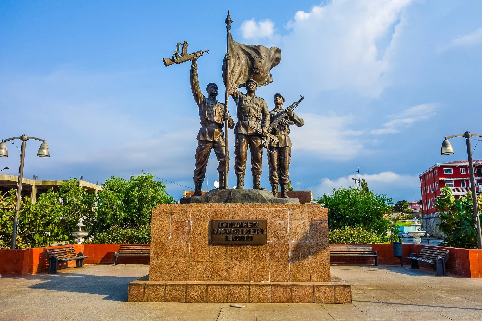 BATA, EQUATORIAL GUINEA - JANUARY 29, 2015: High dynamic range (HDR) War Memorial for the dead soldiers of the 1979 war